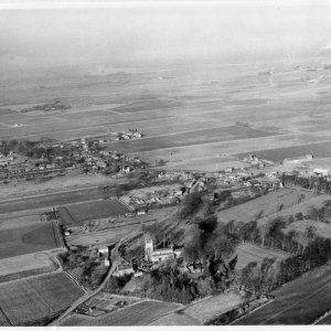 Aerial view of the village, possibly late 1950s to early 1960s.