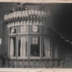 Alf and Beatrice Wrights house next to the Fish & Chip shop on Sea Dyke Way.
Alf had passed away by this time but the house and shop won the "Best Decorated Property" prize to celebrate the coronation of Queen Elizabeth 11. June 1953