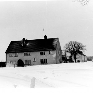 These cottages are situated on the left hand side of Sea Dyke Way, going out of the village towards North Cotes.
There seems to be some confusion as to whether they are called Cockle Row or Jubilee Cottages.
This photograph was taken on 16th. February 1979.