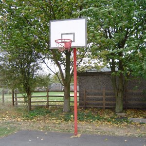 Play equipment on the playing field.