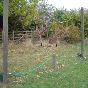 Play equipment on the playing field.