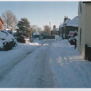 View down Hallgarth towards the Village Shop on the right.
This photograph was taken in the winter of 2014/15.