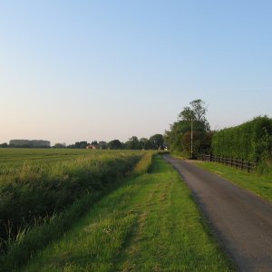 Looking down Duckthorpe Lane towards the village.