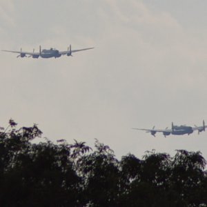 The British and Canadian Lancaster Bombers which flew over Marshchapel on the 7th. September 2014 at approximately 3.45pm.