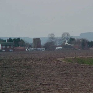 View of the remains of Marshchapel Mill.
Photo taken looking across the fields towards the Wolds.