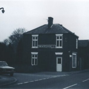 Marshalls shop on the corner of Sea Dyke Way and Littlefield Lane, Marshchapel.
The shop was later converted into two houses.
This photograph was taken c. 1975.