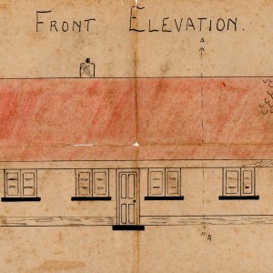 This drawing of Sargents bungalow was done by Nora Sargents sister, Olive West, when she lived with them.
The bungalow was down Littlefield Lane - now demolished.