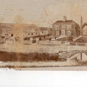 From a painting of West End House, West End Lane, as it was in the 19th. century.