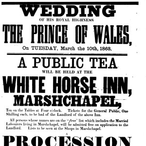 A public tea at the White Horse Inn to celebrate the wedding of the Prince of Wales - 10th. March 1863