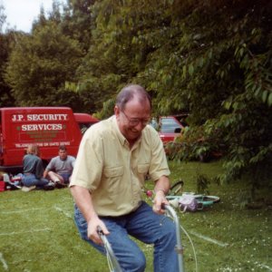 Stuart Grantham competing in "Its a Knockout".