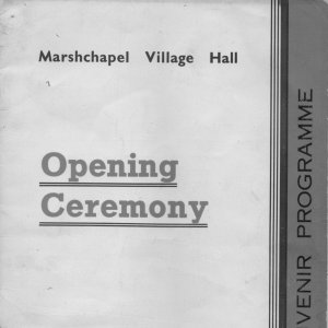 Marshchapel Village Hall opening ceremony - Souvenir Programme.
