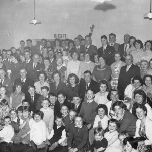 This is obviously a celebration in the new Village Hall - Could be late 1950s / early 1960s.