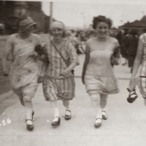 An outing to Skegness - Circa; 1920s / 30s.
Millie Deamer is 2nd. from the left.