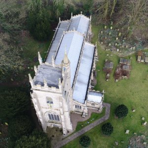 Aerial photograph of St. Marys Church, Marshchapel. 
Courtesy of Andrew Greenwood.