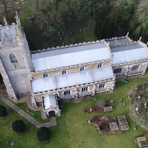 Aerial photograph of St. Marys Church, Marshchapel.
Courtesy of Andrew Greenwood.