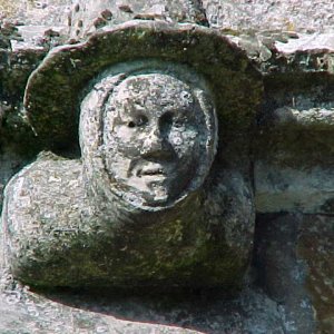 Another of the beautiful stone carvings around the Church.
This could have been based on a real person living in the village at the time.