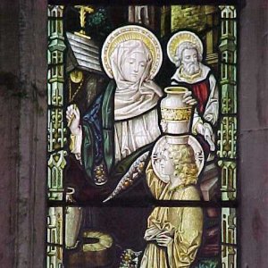 A section of the stained glass window over the "Childrens Altar".