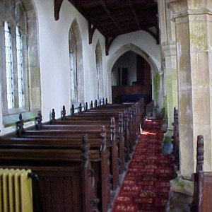 Interior of the Church before radiators and carpet removed.
