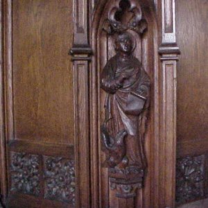 Carving on pulpit