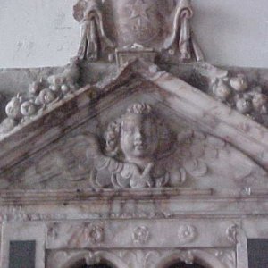 Detail over the Harpham Memorial Plaque