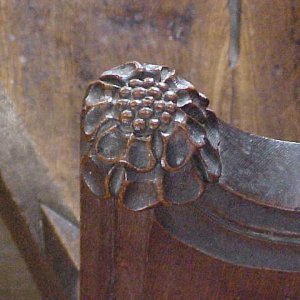 Beautiful carving on the pew end.