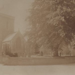 This photograph of St. Marys Church, Marshchapel was made into a postcard.
The only thing written on the back is "Marshchapel Church".
There are now two large trees either side of the gate (2024)which do not appear on this picture so it could date to late 1800s or early 1900s.