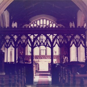 The Rood Screen and Alter in St. Marys Church, Marshchapel.