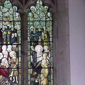 A section of the stained glass window over the "Childrens Altar".