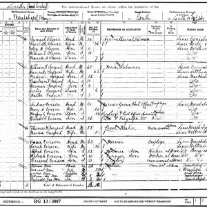1901 Census of residents on Church Lane.
