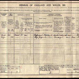 1911 Census record for the family of Samuel Sargeant.