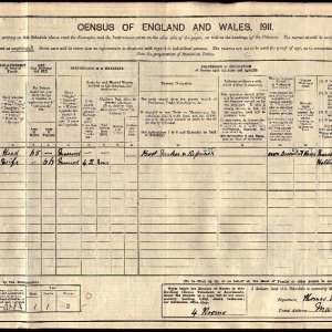 1911 Census record for the family of Thomas Sargent.