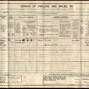 1911 Census record for the family of William Sargeant.