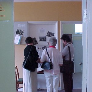 Millennium Exhibition.
Visitors looking at the display in the Village Hall entrane.