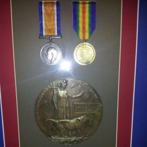 Walter Leaks Medals including the "Death Penny" which was given to his family.