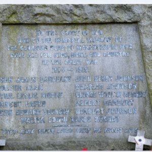Marshchapel War Memorial which is sited on the corner of Sea Dyke Way and Church Lane.