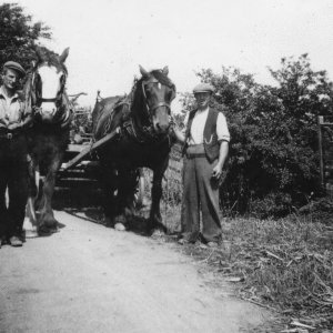 L to R; Jack Burgess and Harold Worrell, on Duckthorpe Lane.