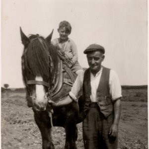 Jack Glover. Unfortunately the name of the boy on the horse is unknown as is the date of this photograph.
