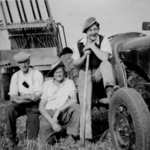L to R; Wally Sargent, Unknown, Ted Kirk - Late 1940s.