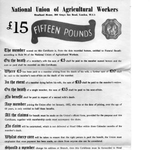 The Certificate of membership for the National Union of Agricultural Workers.
Len Leak - 25th. July 1955.