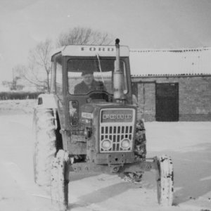 George Wray in his tractor at West End Farm yard - 1978.