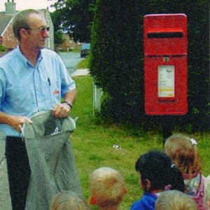 2001 - Posting letters with Mick Collins - Postman in attendance.