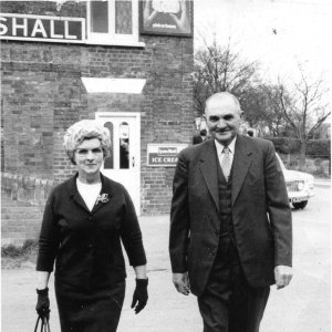 Annie and Charlie Evison. This photograph could have been taken as they were on their way to a Chapel event as Marshalls Shop can be clearly seen in the background which was on the other side of Littlefield Lane to the Chapel.