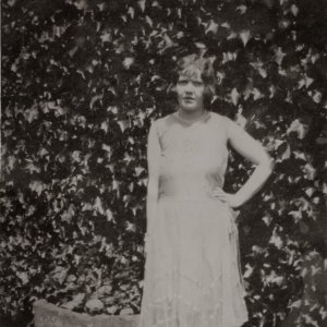 Dorothy Mary Grant who later married William, known as Bill, Clover and came to live in Marshchapel.
This photograph was taken before she went out to a dance and at the time was working as a parlour maid at Harrington Hall in the 1920s.