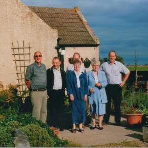Graham, Norman and Derek Clayton, Edward Mossop, Margaret Smith - nee Clayton and Pat Belton - nee Clayton.
Sea Farm 18 September 2004