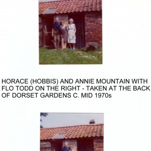 Top photograph show Horace and Annie Mountain with Flo Todd
Bottom photograph shows Horace and Annie Mountain.