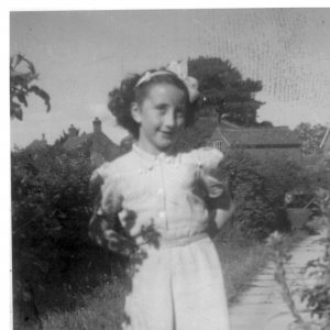 Julie Lyons in school house garden 1950
8 years old