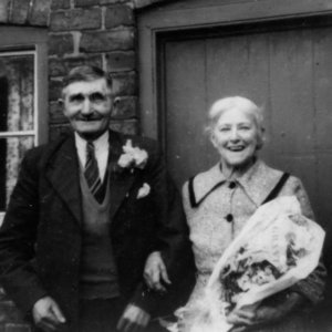 Mr and Mrs Ackworth.
This photograph was taken outside their home at Crofts Cottages, Marshchapel. The cottages have now been demolished.