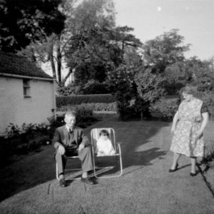 Rose Jacklin with her father William Oliver and Granddaughter Teresa Jacklin.
This photograph was taken in the garden of Roses cottage which is situated at the end of Duckthorpe Lane near the junction with Hallgarth.
The properties in Duckthorpe Lane were built on the garden of this cottage in the 1960s.