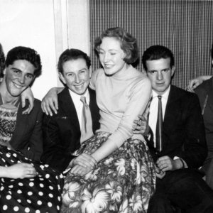Marshchapel Village Hall dance.
Circa 1960 or 1961.
Left to right: Unknown, Trevor Clover, Stuart Grantham, Pat Ocamore, Dennis West, David Scrimshaw, Unknown.