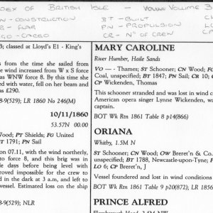 Mary Caroline shipwreck report.